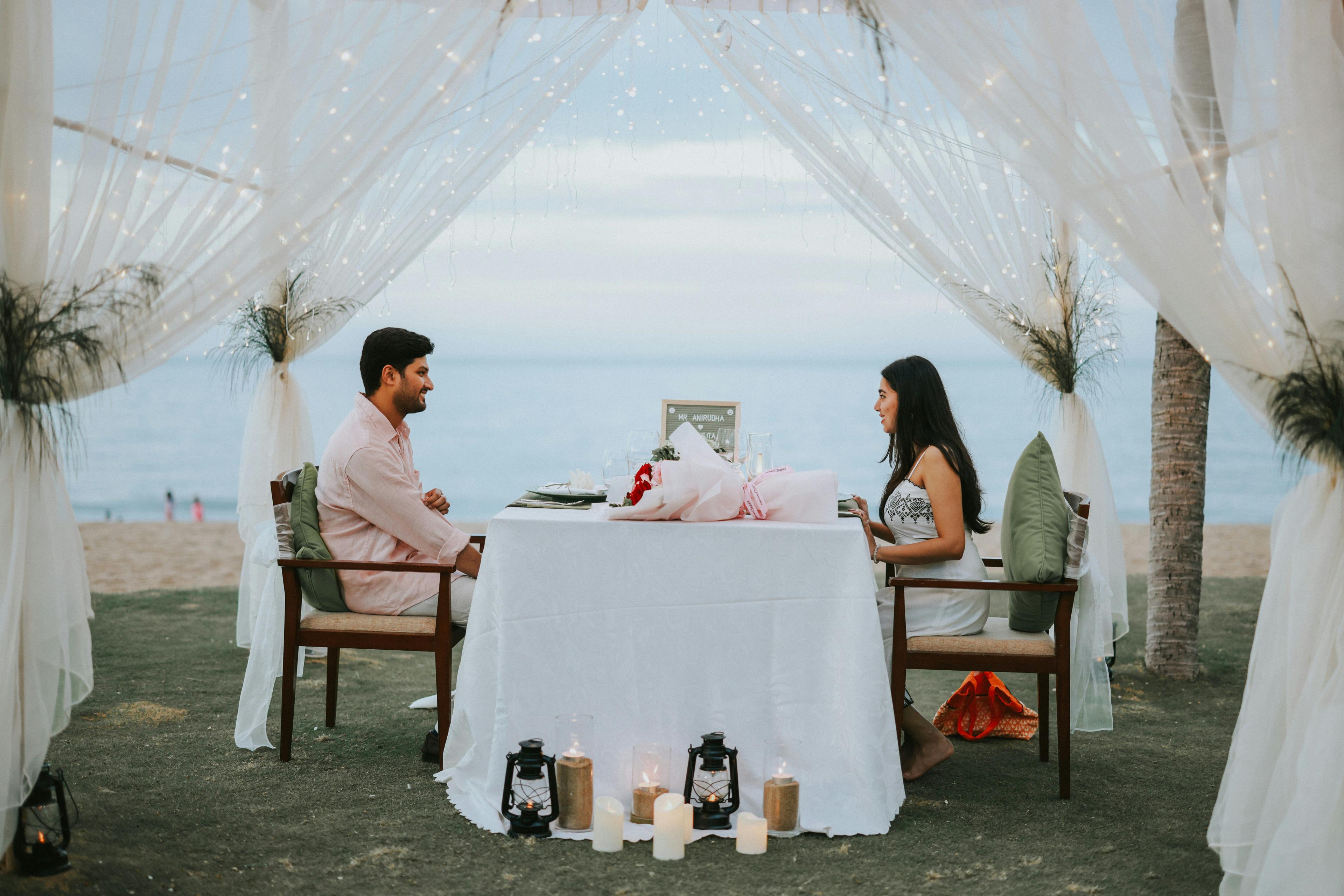 Valentina and Rodrigo private beach dinner proposal
