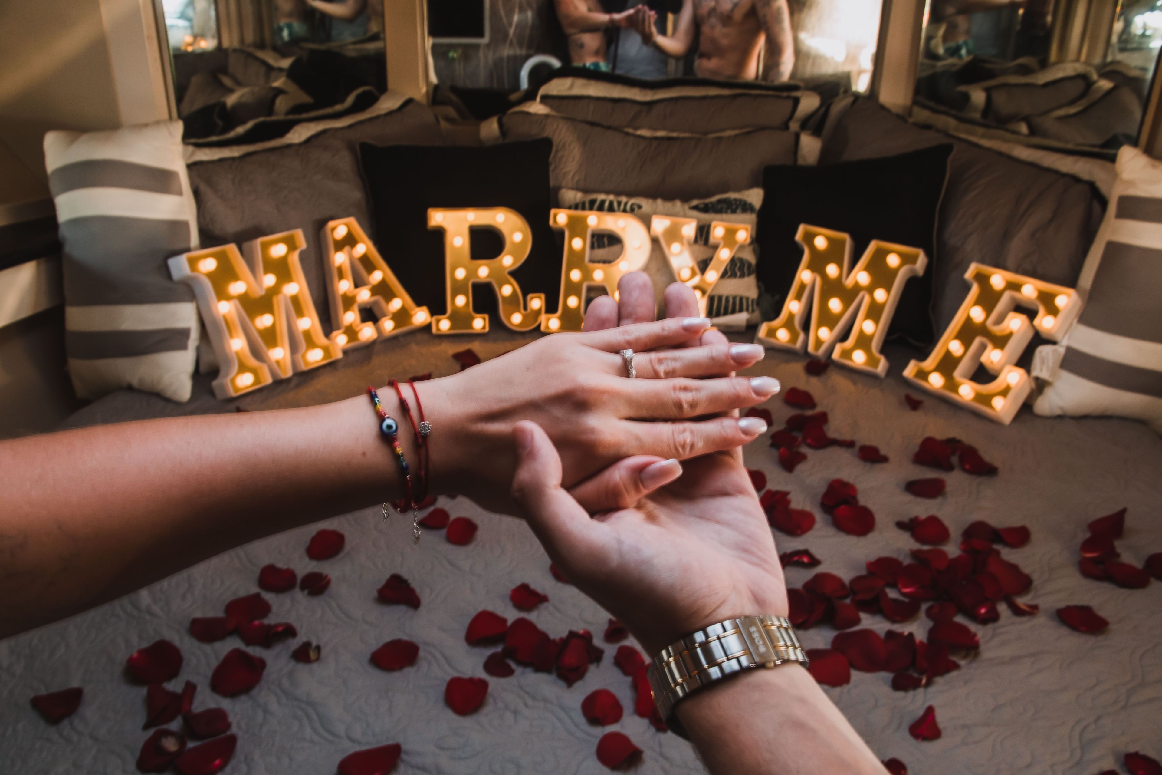 Montagem de pedido de casamento Travessia de Corações em Punta Cana